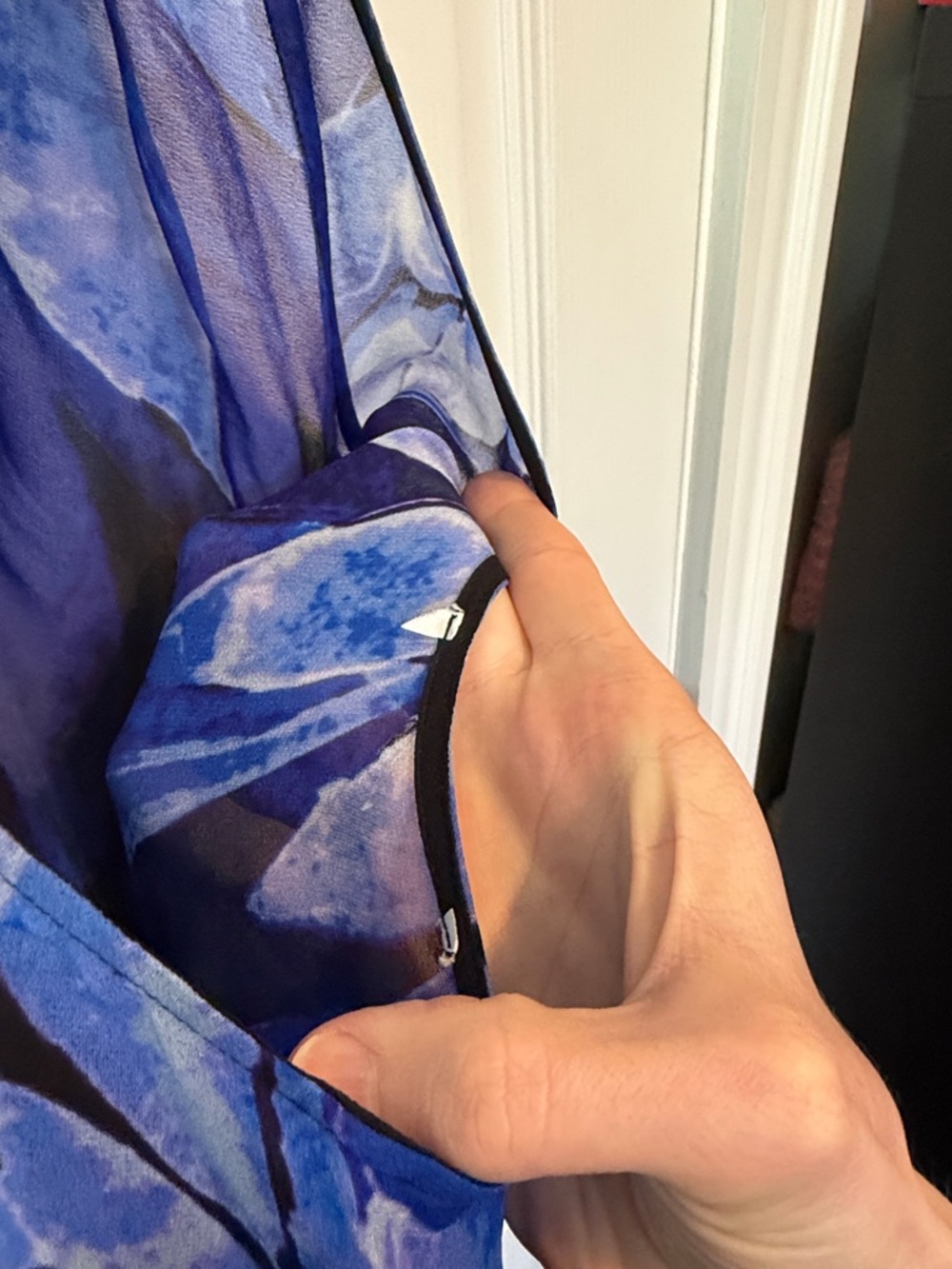 Rat & Boa Coralina Cowl Neck Semi Sheer Maxi Dress Black Cobalt Blue Size XS - Picture 9 of 12
